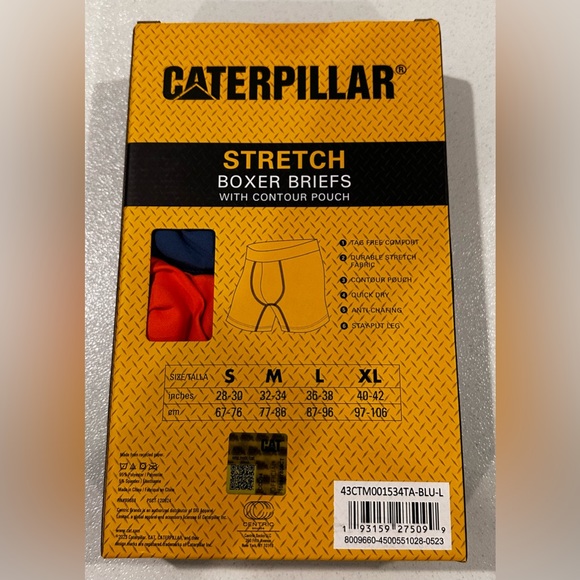 Men’s CATERPILLAR STRETCH BOXER BRIEFS with contour pouch - NIB - Size: L - Picture 4 of 8